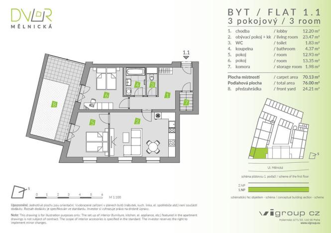 Prodej bytu 3+kk, Brandýs nad Labem-Stará Boleslav - Stará Boleslav, Mělnická, 70 m2