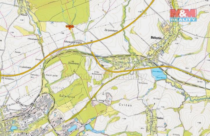 Prodej trvalého travního porostu, Bělotín, 1496 m2