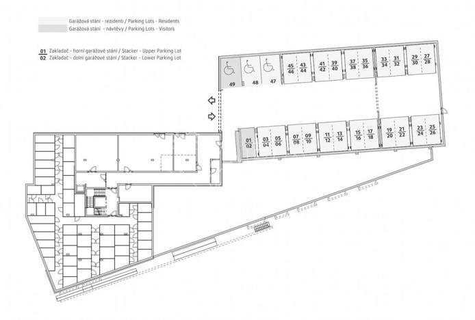 Pronájem garážového stání, Praha - Modřany, Komořanská, 12 m2