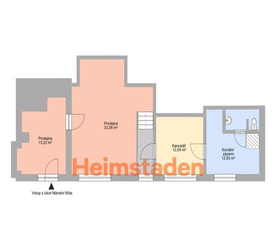 Pronájem kanceláře, Havířov - Město, Národní třída, 72 m2