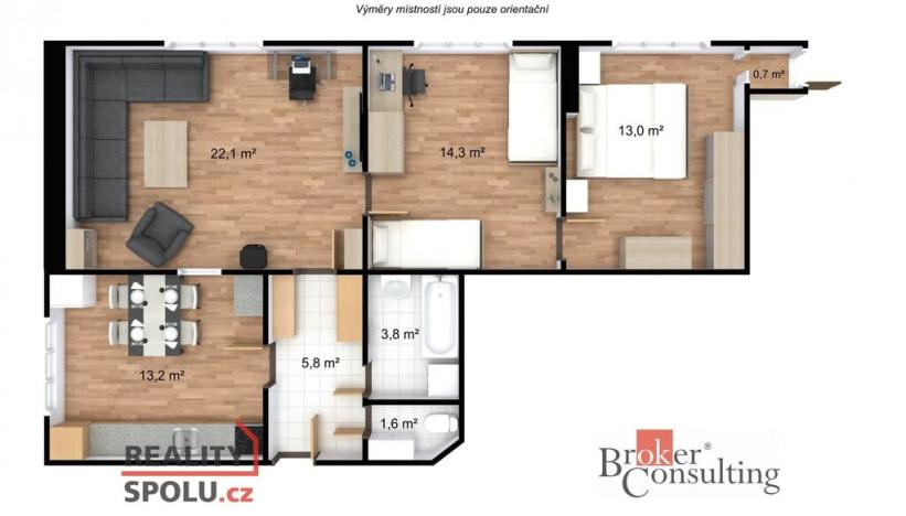 Prodej bytu 3+1, Nový Bor, U Starého divadla, 82 m2