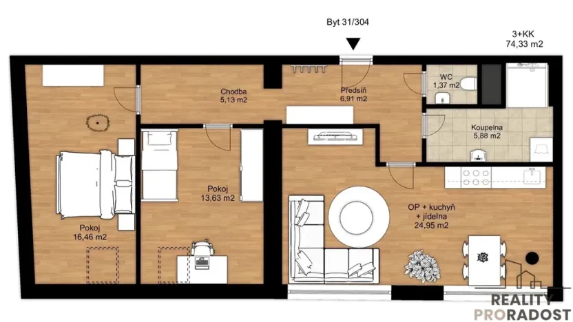 Prodej bytu 3+kk, Třebíč - Vnitřní Město, Karlovo nám., 80 m2