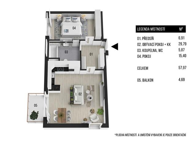 Prodej bytu 2+kk, Heřmanova Huť, U Pondu, 67 m2