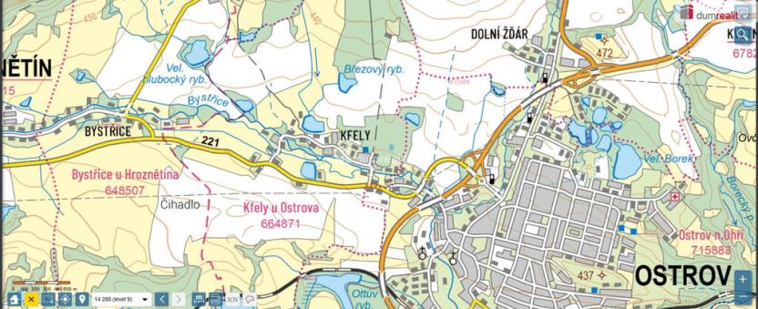 Prodej pozemku pro bydlení, Ostrov - Kfely, 1659 m2