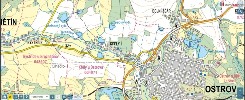 Prodej pozemku pro bydlení, Ostrov - Kfely, 1659 m2