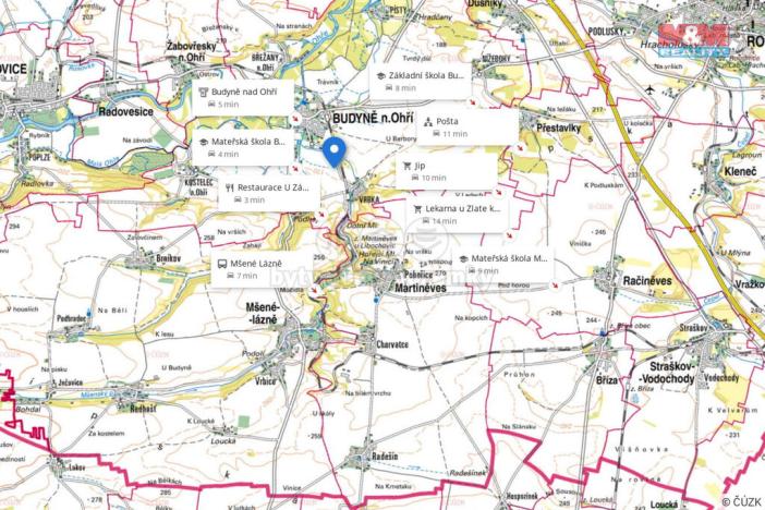 Prodej pozemku pro bydlení, Budyně nad Ohří - Vrbka, 2067 m2