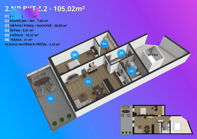 Prodej bytu 2+kk, Prostějov, Mlýnská, 105 m2