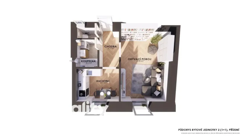 Prodej bytu 1+1, Úsobí, 37 m2