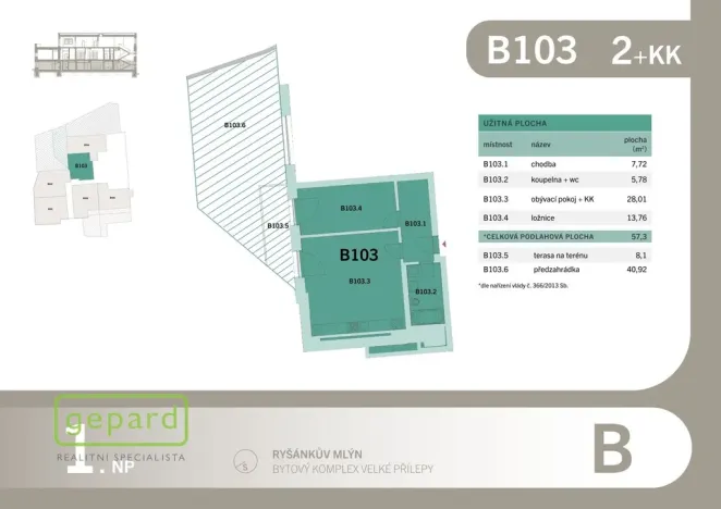 Prodej bytu 2+kk, Velké Přílepy, Pražská, 62 m2