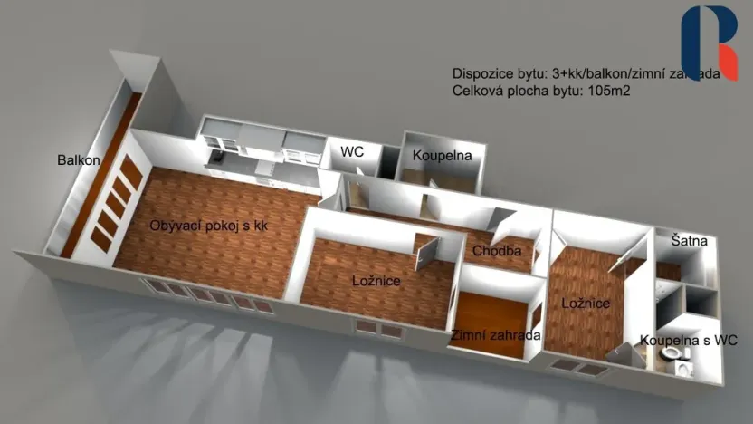 Pronájem bytu 3+kk, Praha - Stodůlky, Plzeňská, 105 m2