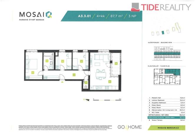 Prodej bytu 4+kk, Beroun, 88 m2
