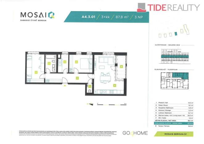 Prodej bytu 4+kk, Beroun, 88 m2