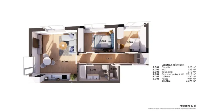 Prodej bytu 3+kk, Otice, Hlavní, 67 m2