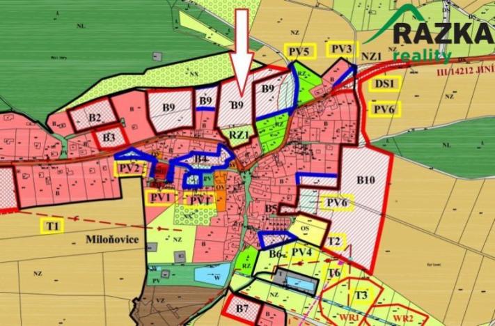 Prodej pozemku pro bydlení, Miloňovice, 9827 m2