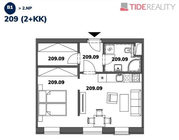 Prodej bytu 2+kk, Vrchlabí, Labská, 43 m2