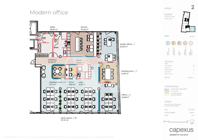 Pronájem kanceláře, Praha - Smíchov, Moulíkova, 323 m2