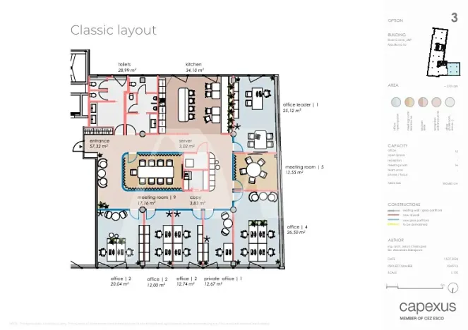 Pronájem kanceláře, Praha - Smíchov, Moulíkova, 323 m2