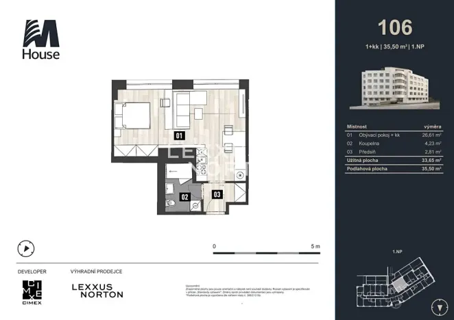 Prodej bytu 1+kk, Praha - Vršovice, Murmanská, 36 m2