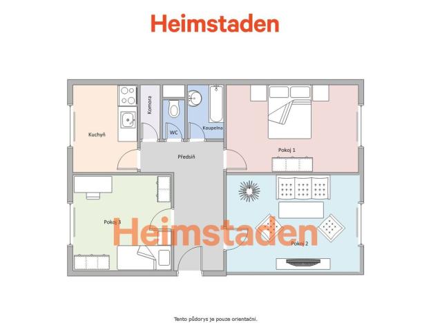 Pronájem bytu 3+1, Ostrava - Mariánské Hory, Zelená, 73 m2