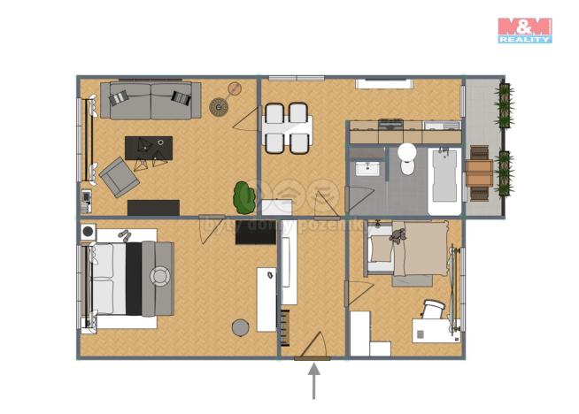 Prodej bytu 3+1, Košetice, 66 m2
