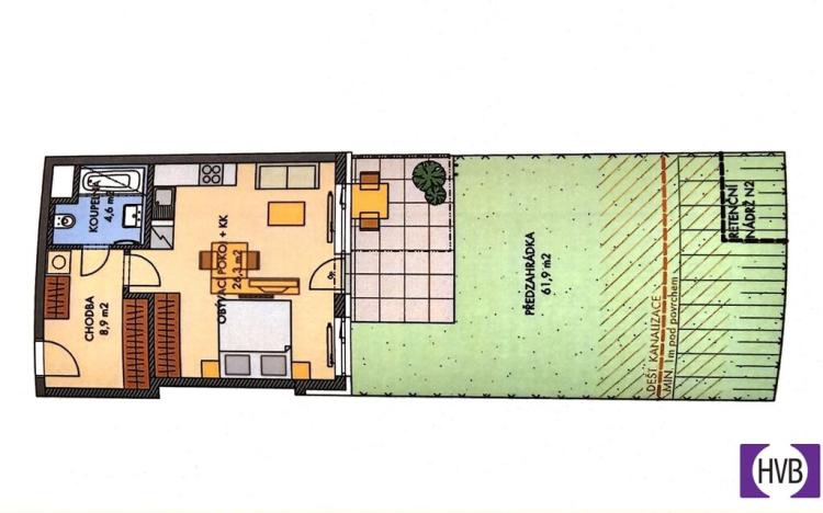 Prodej bytu 2+kk, Praha - Hlubočepy, náměstí Olgy Scheinpflugové, 41 m2