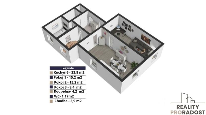 Prodej bytu 3+1, Praha - Bohnice, Kusého, 72 m2