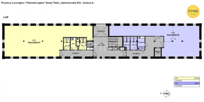 Pronájem kanceláře, Český Těšín, Jablunkovská, 902 m2