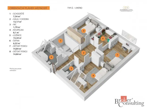 Prodej rodinného domu, Ořech, Východní, 159 m2