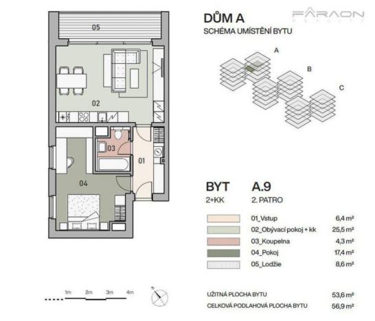 Prodej bytu 2+kk, Praha - Vysočany, Pod Krocínkou, 58 m2