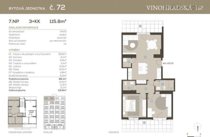 Prodej bytu 3+kk, Praha - Vinohrady, Vinohradská, 115 m2
