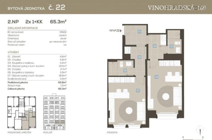 Prodej bytu 2+kk, Praha - Vinohrady, Vinohradská, 65 m2