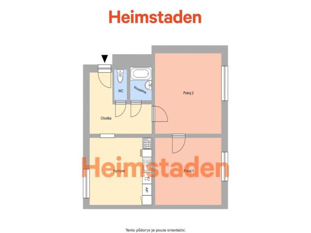 Pronájem bytu 2+1, Ostrava - Poruba, Gustava Klimenta, 58 m2