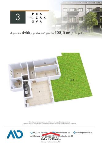 Prodej bytu 2+kk, Brno - Horní Heršpice, Pražákova, 109 m2