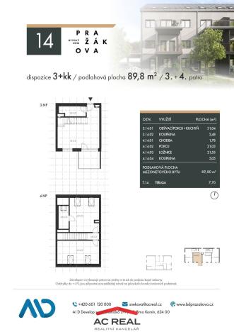 Prodej bytu 3+kk, Brno - Horní Heršpice, Pražákova, 90 m2