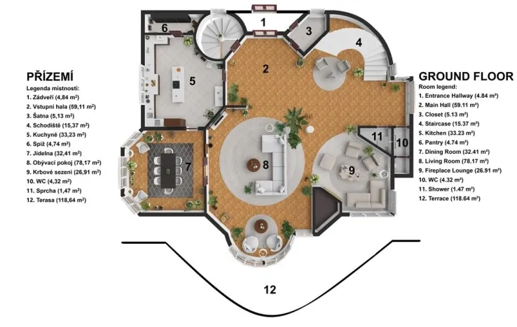 Prodej vily, Praha - Šeberov, K Hrnčířům, 1093 m2