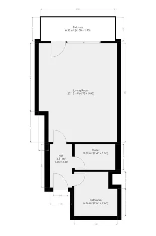 Pronájem bytu 1+kk, Praha - Libeň, Matějkova, 42 m2