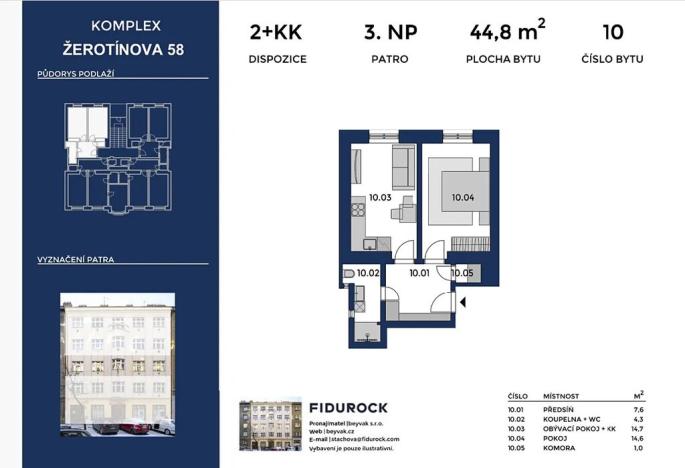 Prodej bytu 2+kk, Praha - Žižkov, Žerotínova, 45 m2