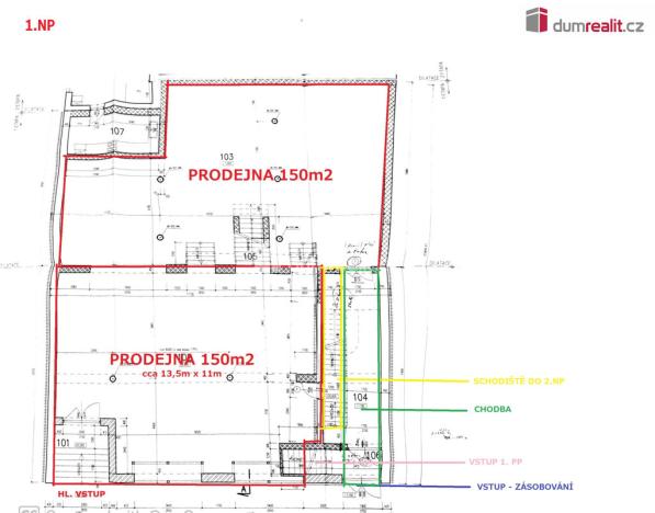 Pronájem obchodního prostoru, Hodonín, Dolní Valy, 130 m2