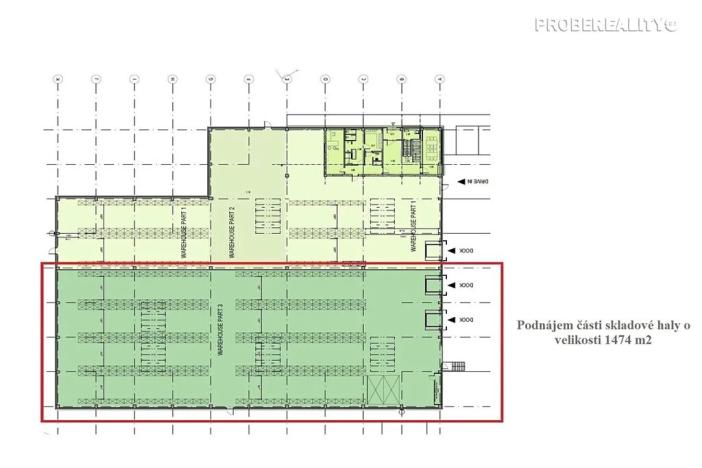 Pronájem skladu, Jinočany, Pražská, 1474 m2