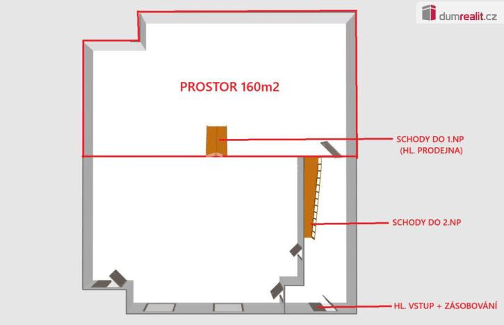 Pronájem obchodního prostoru, Hodonín, Dolní Valy, 160 m2
