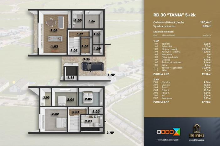 Prodej rodinného domu, Vysoký Újezd, Na Horizontu, 195 m2