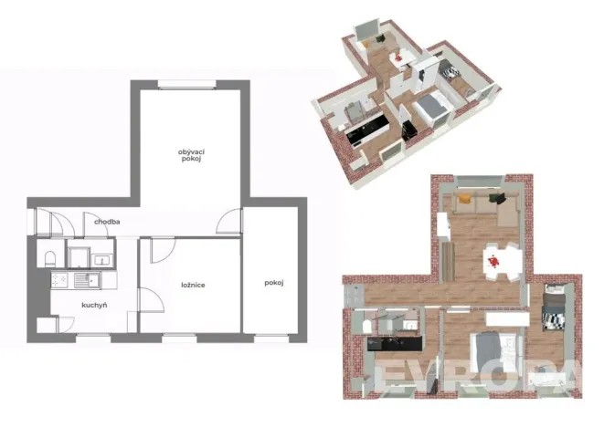 Prodej bytu 3+1, Semily - Podmoklice, Luční, 61 m2