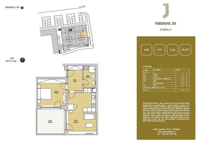 Prodej bytu 2+kk, Brno, Řepova, 58 m2