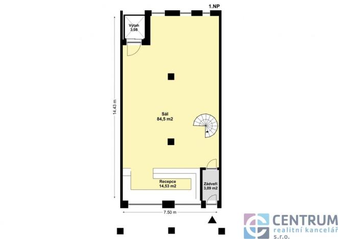Pronájem obchodního prostoru, Jablonec nad Nisou - Mšeno nad Nisou, Palackého, 264 m2