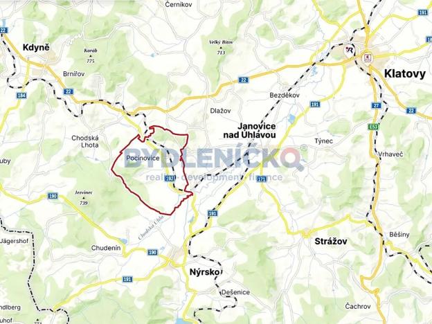 Prodej pozemku pro bydlení, Pocinovice, 4102 m2