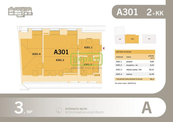 Prodej bytu 2+kk, Velké Přílepy, Pražská, 60 m2