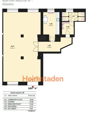 Pronájem kanceláře, Ostrava - Poruba, 17. listopadu, 126 m2