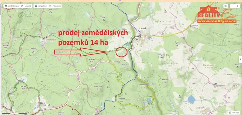Prodej pole, Lesná, 140755 m2