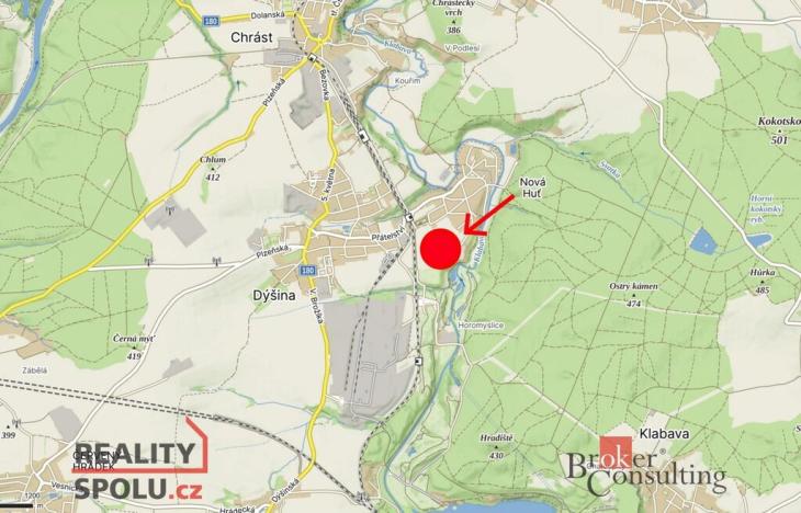 Prodej pozemku pro bydlení, Dýšina - Nová Huť, Horomyslická, 975 m2