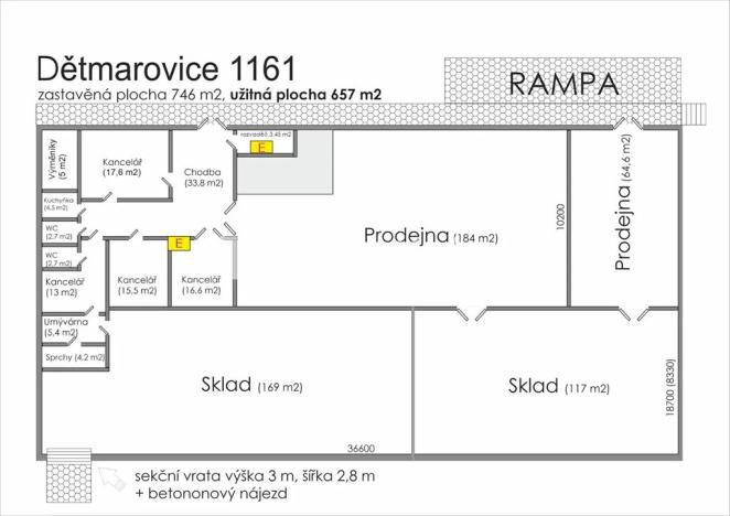 Pronájem obchodního prostoru, Dětmarovice, 657 m2